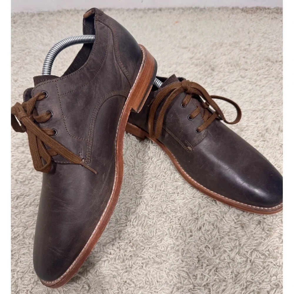 Cole Haan Feathercraft Grand Brown Leather Blucher Oxford Dress Shoes Men's 10.5